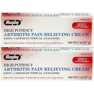 Rugby Capsaicin Cream 0.075% HIGH POTENCY Pain Relief 57gm ( 2 pack ) RED ****