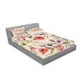thumbnail image 2 of Ambesonne Colorful Fitted Sheet & Pillow Sham Set, Abstract Flowers Roses, Queen, Multicolor, 2 of 2