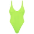 thumbnail image 5 of RELLECIGA Women's Green High Cut Low Back One Piece Thong Swimsuit Low Neck Sexy Bathing Suit Monokini Thong One Piece Swimwear Black Polka Dot, 5 of 7