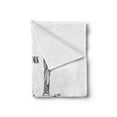thumbnail image 2 of NYC Soft Flannel Fleece Blanket, New York City American Landmarks Cityscape with Famous Buildings Outline, Cozy Plush for Indoor and Outdoor Use, 60" x 80", Charcoal Grey and White, by Ambesonne, 2 of 5