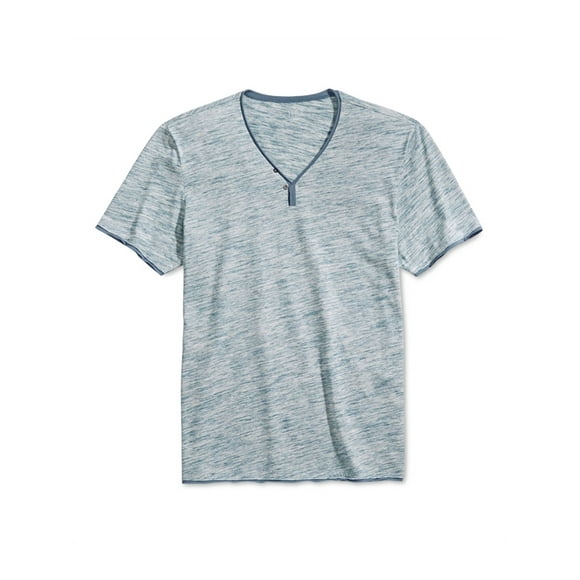 I-N-C T-Shirt Graphique à Col en Y pour Hommes Bleu S