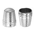 thumbnail image 1 of Unique Bargains Cousant Thimble Cuivre Cousant Thimble Finger Protector, Silver Tone 2 Pack, 1 of 5