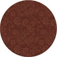 thumbnail image 1 of Ahgly Company Indoor Round Patterned Mahogany Brown Area Rugs, 3' Round, 1 of 6