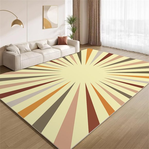 Vintage Colorful Boho Area Rugs, Multicolor Bohemian Design Carpet, Ultra Soft Washable Non Slip Low Pile Rug for Living Room Bedroom Study Office Hallway 3x4ft