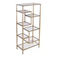 thumbnail image 1 of SEI Furniture Jaymes Metal-Glass Asymmetrical Bookcase in Soft Gold, 1 of 3