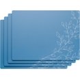 thumbnail image 2 of Royalty Art Napperons Boho Bleu Acier Foncé, Ensemble de 4 Pcs, Dos en Liège Antidérapant, Surface Résistante à la Chaleur pour Protection de Cuisine et Table à Manger, Motif Floral Mignon pour Décoration de Ferme Ou Rustique, 2 of 5