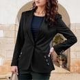 thumbnail image 4 of Casual Blazers for Women 2025 Long Sleeve Notch Lapel Collar Button Slim Fit Business Casual Work Office Jacket, 4 of 6