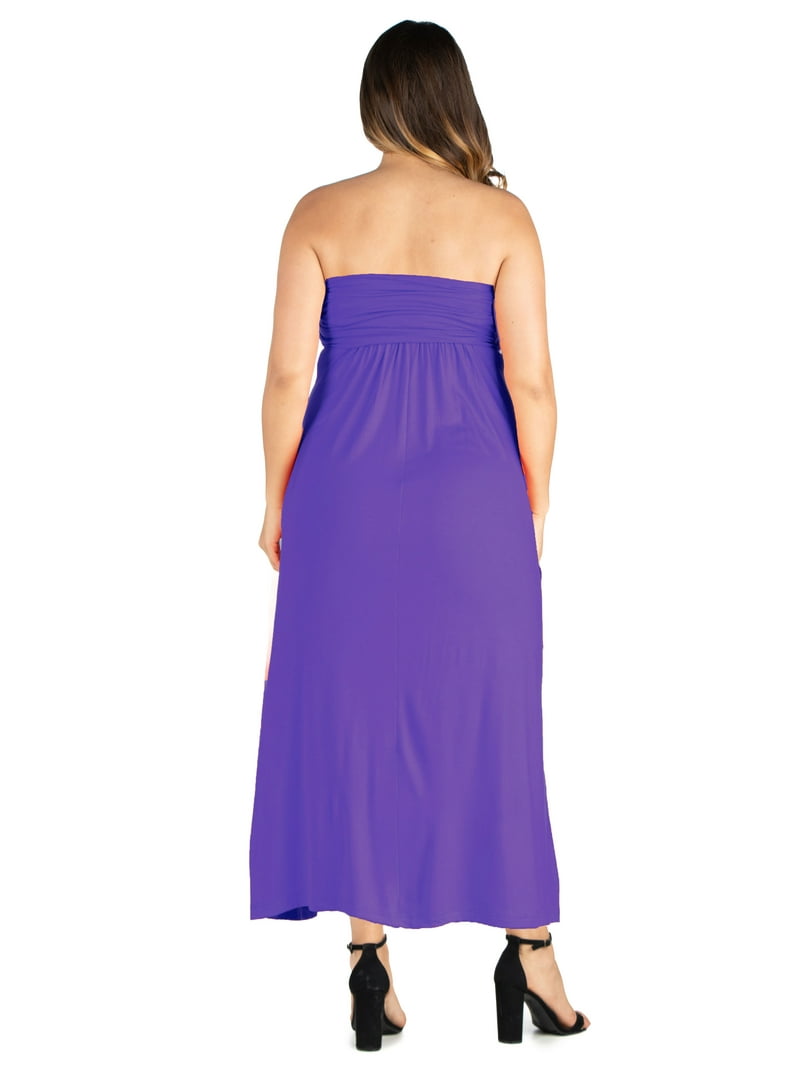 plus size strapless maxi dress Final Sale in Rust & Cream Print size formal dresses with cut outs and empire Adrianna Papell Plus Size Strapless
