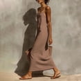 thumbnail image 5 of Tqcoqu Cotton Linen Sundress for Women,Summer Sleeveless Casual Loose Maxi Dress,Lightweight Beach Vacation Cami Dresses,Coffee Women's S-XXL, 5 of 9