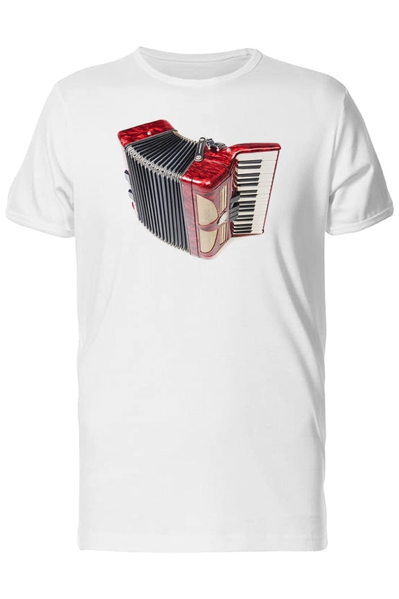 Mens Graphic Tee - Classy Vintage Red Accordion - Regular Fit 100% Cotton