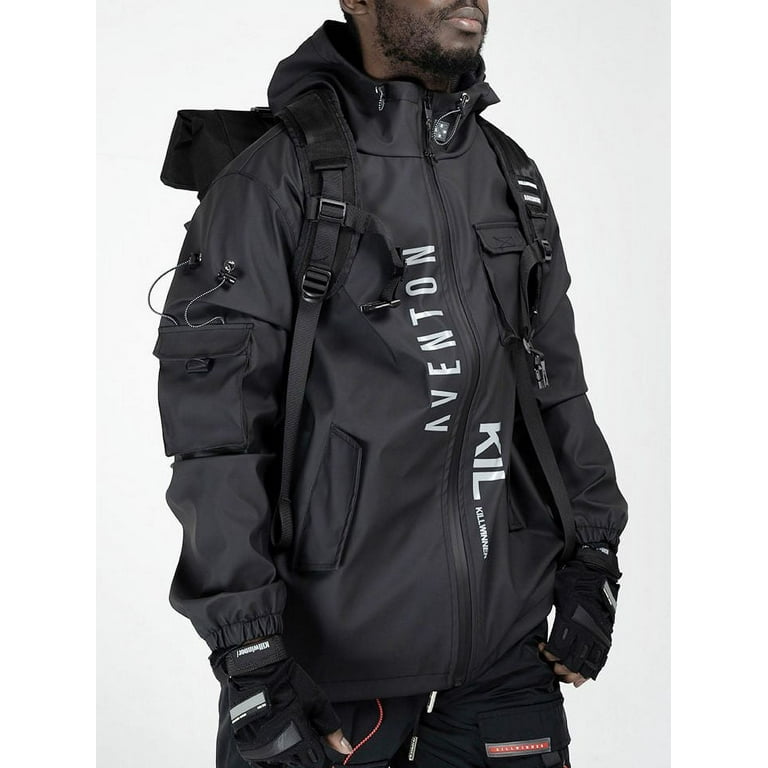Niepce Inc Techwear Streetwear Black Waterproof Men's Leather Jacket