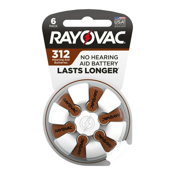 Rayovac Hearing Aid Batteries Size 312 Hearing Aid Batteries, 6 Pack