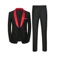 thumbnail image 2 of Beauty-Emily Men's Slim Fit Shawl Collar Tuxedo 4-Piece Suit Set, Includes Suit Jacket, Vest, Dress Pants & Necktie, Formal Outfit for Wedding, Prom, Business Banquet & Special Occasions, 2 of 5