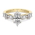 thumbnail image 4 of IGI Certified 3 Carat Marquise Shape Lab Grown Diamond Engagement Ring | 14K Yellow Gold | Chrizan Round & Pear Side Stone Diamond Ring | FG-VS1-VS2 Quality Friendly Diamonds, 4 of 6