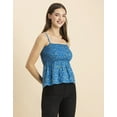 thumbnail image 2 of Moomaya Womens Printed Shoulder Strap Top, Square Neck, Smocked Casual Summer Cotton Top, 2 of 7