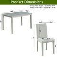 thumbnail image 6 of UHOMEPRO 5 Piece Dining Table Set, Modern Dining Table Sets with Rectangular Table and 4 Fabric Upholstered Chairs, Dining Set for Kitchen and Dining Room, Gray, 6 of 11