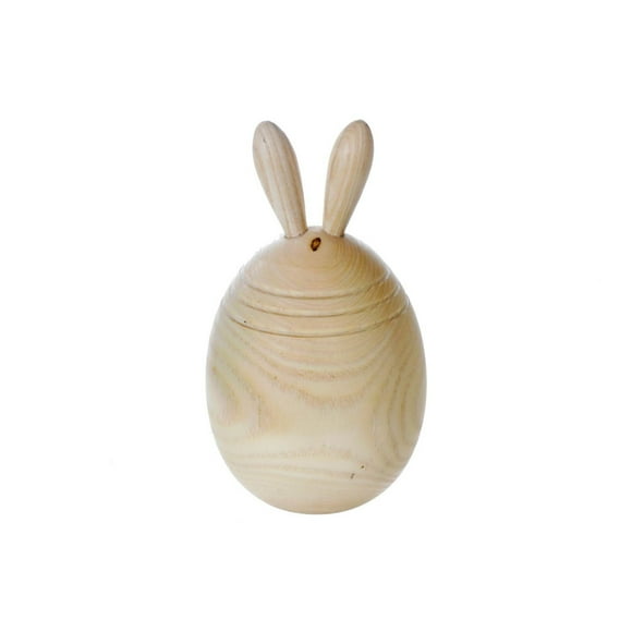 Décor D'Oeufs De Lapin En Bois Naturel