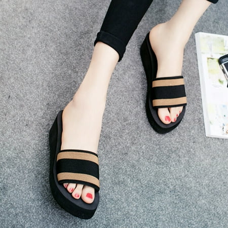 

Womens Sandals Women Summer Sandals Slipper Indoor Outdoor Flip-Flops Beach Shoes Women S Sandals Pu Brown 36