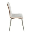 thumbnail image 2 of LumiSource Stainless Steel, Walnut Wood, Cream Fabric Mason Swivel Chair - Set of 2, 2 of 4