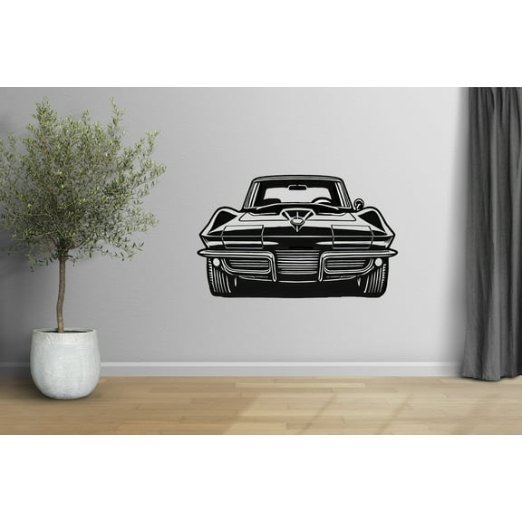 1967 corvette wall art vinyl  decal home decor muscle car