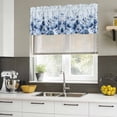 thumbnail image 4 of 2 Pack Valances for Window, Blue Blooms Floral Short Curtains for Kitchen Bedroom Living Room, Spring Flowers Botanical Blue Ombre Rod Pocket Small Window Treatment Valance Drapes 42 x 18 Inch, 4 of 8