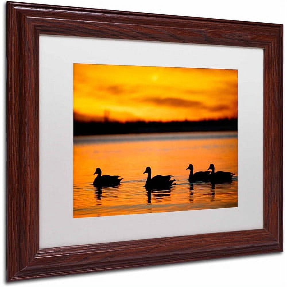 Trademark Fine Art "Jamaica Bay Sunset - NYC II" Canvas Art by David Ayash, White Matte, Wood Frame
