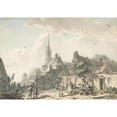 thumbnail image 2 of Hendrik Meijer 24x18 Black Ornate Framed Double Matted Museum Art Print Titled: May (1772), 2 of 5