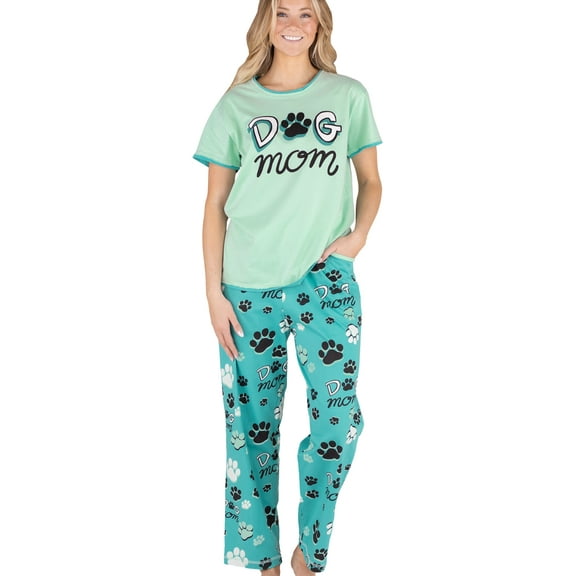 Lazy One Women's Pajama Set, Short Sleeves with Cute Prints, Relaxed Fit, Dog Mom