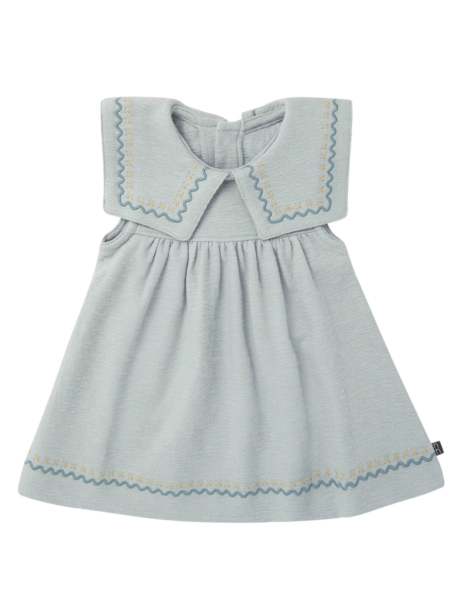 Modern Moments by Gerber Baby Girl Novelty Embroidered Collar Dress and Diaper Cover, 2-Piece, Sizes 0/3 Months - 24 Months