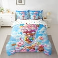 thumbnail image 2 of jejeloiu Colorful Doughnut Cake 7-Piece Twin Bedding Sets,Sweet Dessert Bedding Comforter Set For Girls Boys Reversible, 2 of 8