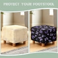 thumbnail image 6 of SCRAWLGOD Butterfly Print Violet Black Ottoman Slipcover, Anti Slip Square Cushion with Elastic Bottom Thick Footstool Protection Universal Fit for Most Footrest Sofa, 6 of 7