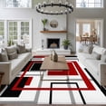 thumbnail image 4 of Rectangle Area Rug 5x8ft,Modern Burgundy Red Black White Art Washable Carpet Non-Slip Runner Accent Rugs Indoor Floor Mat for Bedroom Living Room Decor,Abstract Geometric, 4 of 9