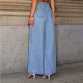 thumbnail image 4 of Women's High Waist Wide Leg Jeans Vintage Gold Buttons Loose Fit Denim Pants with Pockets Y2K Casual Street Jeans Fashion Bottoms Light Blue, 4 of 6