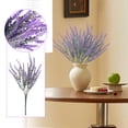 thumbnail image 4 of Artificial Lavender Bouquet, Flocked Stems Realistic Floral Arrangement for Wedding Home Table Decor Country Style Faux Wheat Ears Purple Flower Bundle Interior white, 4 of 5