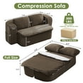thumbnail image 3 of 74.8" Convertible Sofa Bed, Compression Loveseat Sleeper, Foldable Sleeper Sofa with Armrest and Pillows for Living Room and Apartment, Dark Brown, 3 of 10