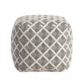 thumbnail image 2 of Anji Mountain Carondelet 20" Square Pouf Ottoman Black & Ivory, 2 of 7