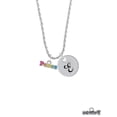 thumbnail image 2 of Delight Jewelry Rainbow Colored ''Peace'' Silvertone Script Initial Disc - E - Charm Necklace, 20"+3", 2 of 4