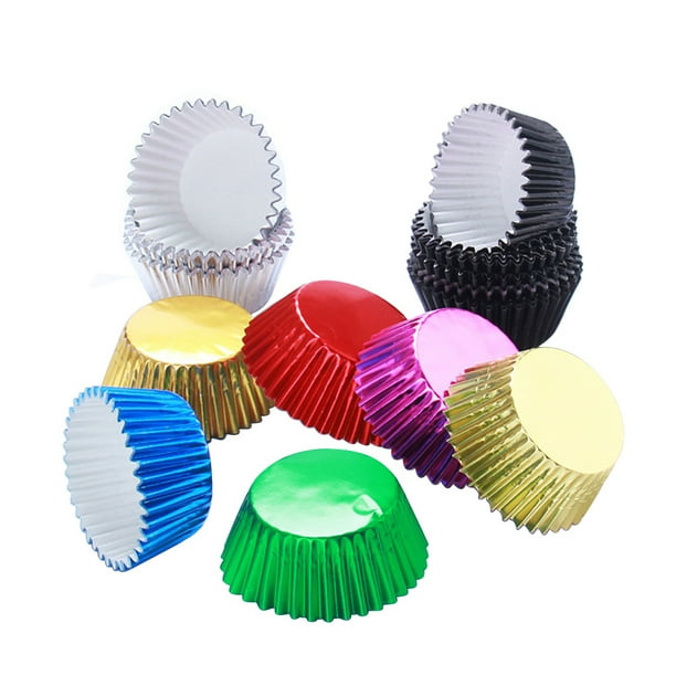 100pcs Aluminum Thickened Foil Cups Cupcake Liners Mini Cake Muffin