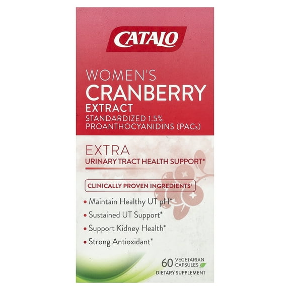 CATALO Women's Cranberry Extract, 60 Vegetarian Capsules (300 mg per Capsule)