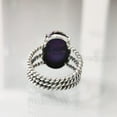 thumbnail image 6 of Natural Purple Copper Turquoise Ring, Turquoise Ring, December Birthstone, 3 Twisted Band, 925 Sterling Silver, Womens Ring, Christmas, Thanksgiven, Handmade, Statement Jewelry, Natural Turquoise Ring, 6 of 6