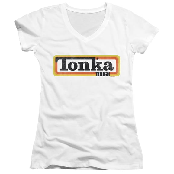 Tonka Tonka Boxed Sign Junior Women's V-Neck T-Shirt White