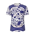 thumbnail image 6 of Rocae Blue And White Porcelain Pattern for Men's Mesh Quick-Dry Short Sleeve Workout T-Shirt,Mens Crew Neck Tee Lightweight Soft Classic T Shirts 6X-Large, 6 of 9