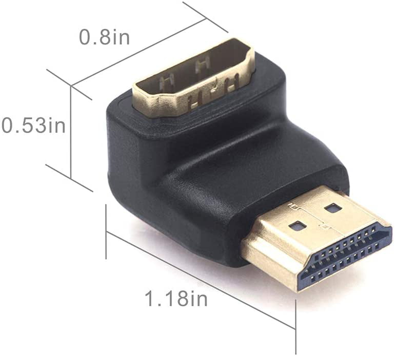 HDMI Male to Female Adapter VCE 3D&4K Supported HDMI 90 Degree and 270 Degree ConnectorCombo