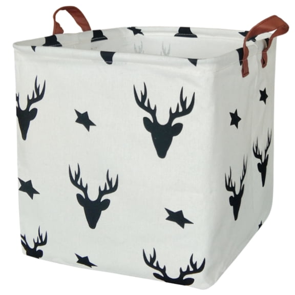 NIETEIN Square Storage Bins Nursery Hamper, Foldable Waterproof Canvas Basket (Style-20)