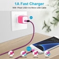 thumbnail image 6 of USB Charger Block,FiveBox 1pc 1A USB Wall Charger Block with 1pc USB A to Micro USB Cable 6ft Android Charger Cable USB Charging Cable USB Brick Phone Charger Box USB Plug Fast Charging Block,Rose, 6 of 8