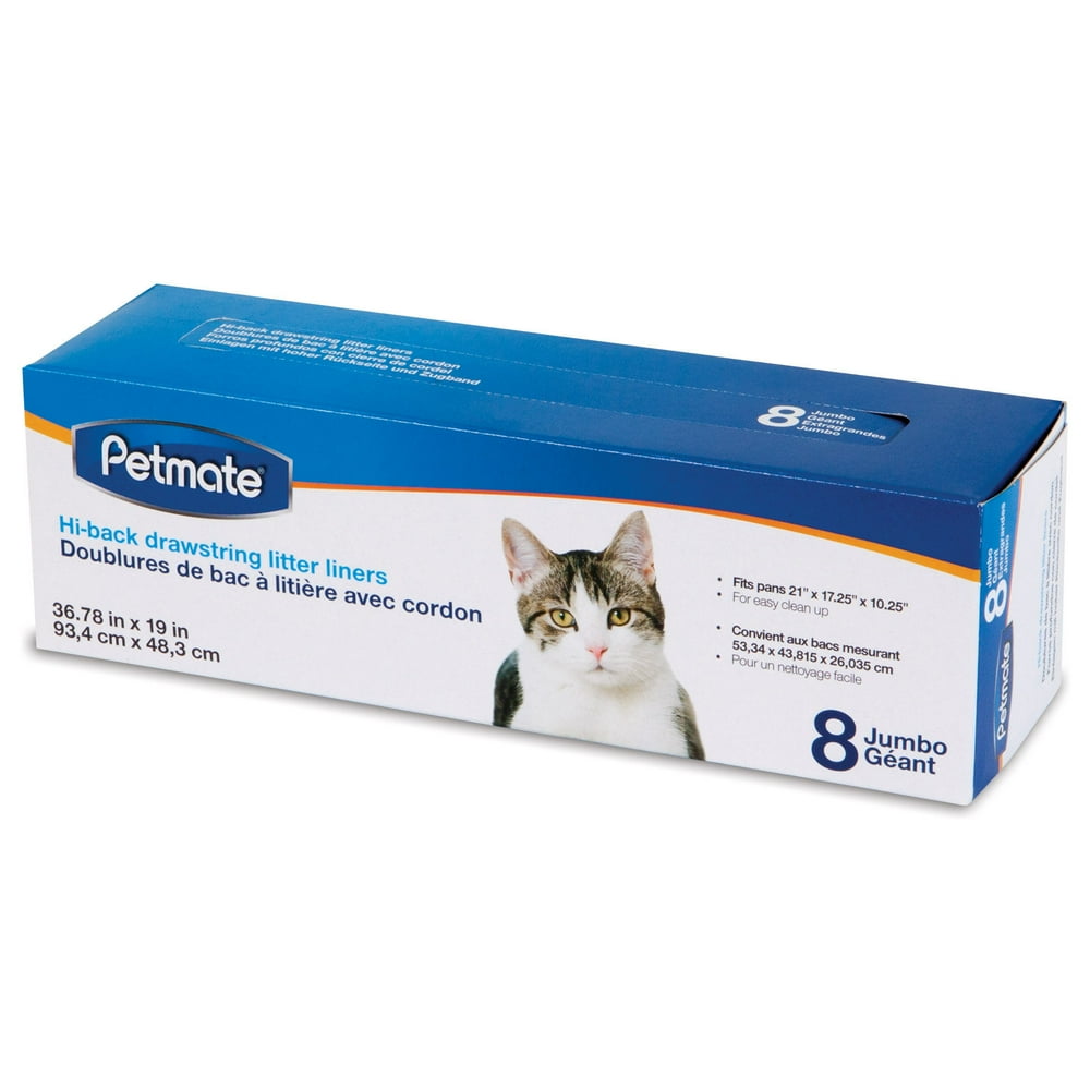 Petmate HiBack Drawstring Cat Litter Liners, Jumbo, 8 Count Walmart
