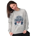 thumbnail image 3 of America Rocks Patriotic Headphones Unisex Plus Fleece Graphic Sweatshirt Brisco Brands 2X, 3 of 6