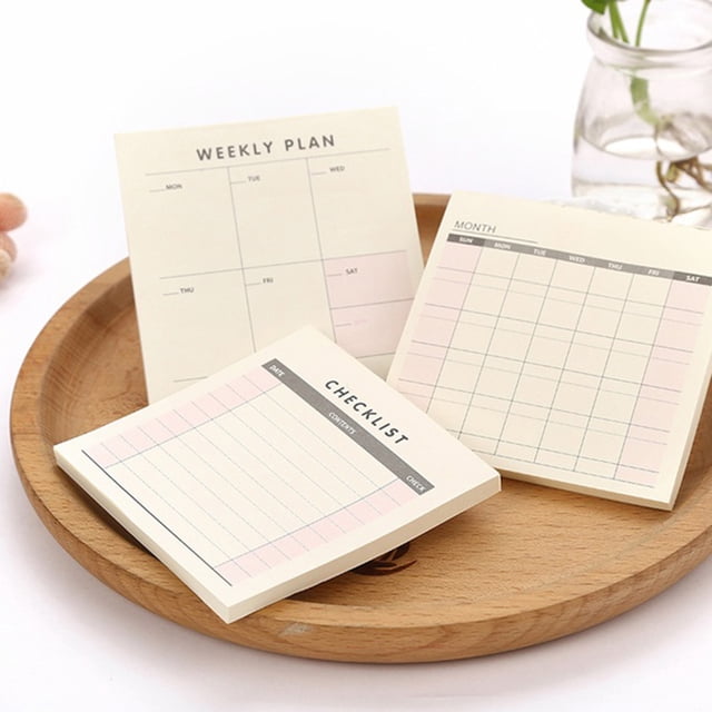Musbetu Weekly Monthly Check List Work Plan Square Paper Notebook Diary Agenda Daybook