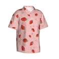 thumbnail image 2 of Balery Cute Strawberry C Print Men's Hawaiian Shirts Short Sleeve Beach Shirt Relaxed Fit Vacation Button Down Shirts-, 2 of 9