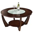 thumbnail image 1 of Table Cocktail en Bois Rafael, Fini Cerisier avec Incrustation de Verre, 1 of 6